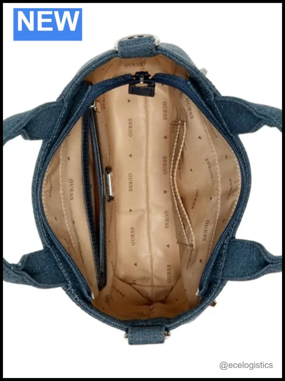 GUESS Sasha Mini Tote Denim Satchel Crossbody